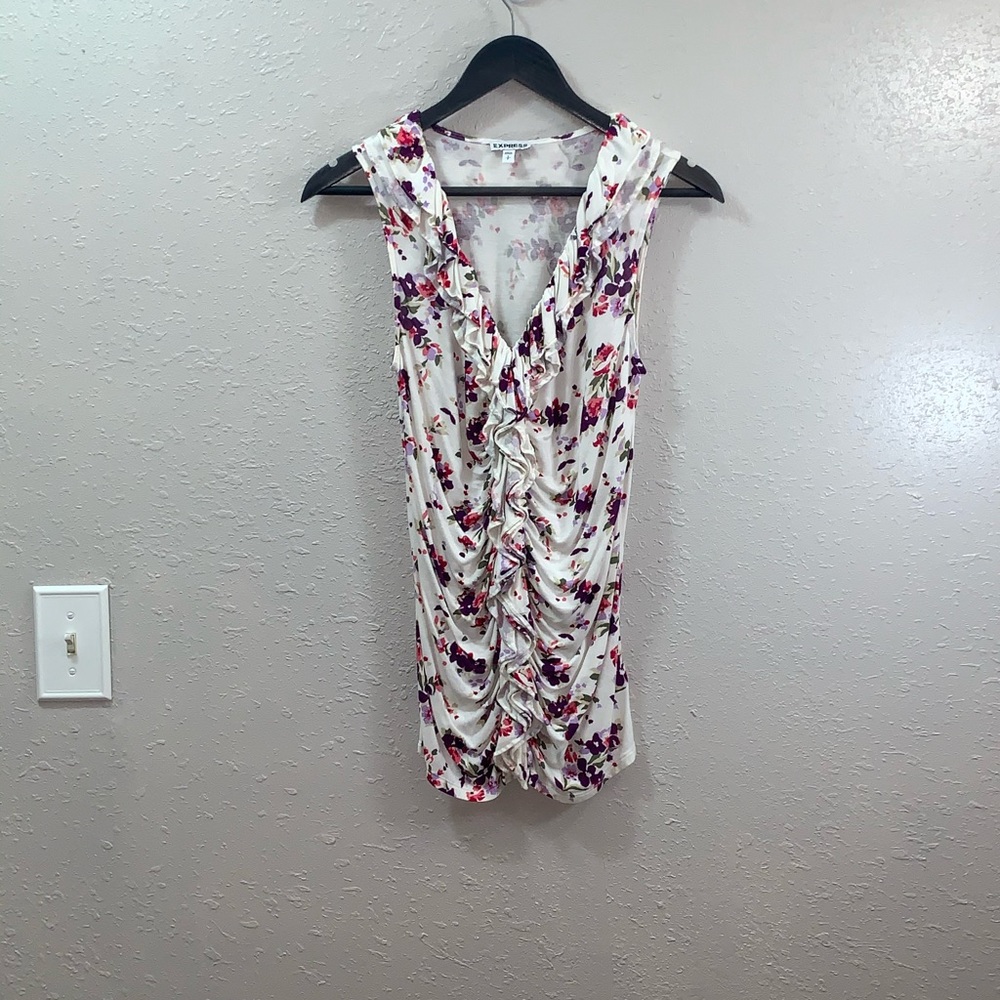 Express floral ruffle tank